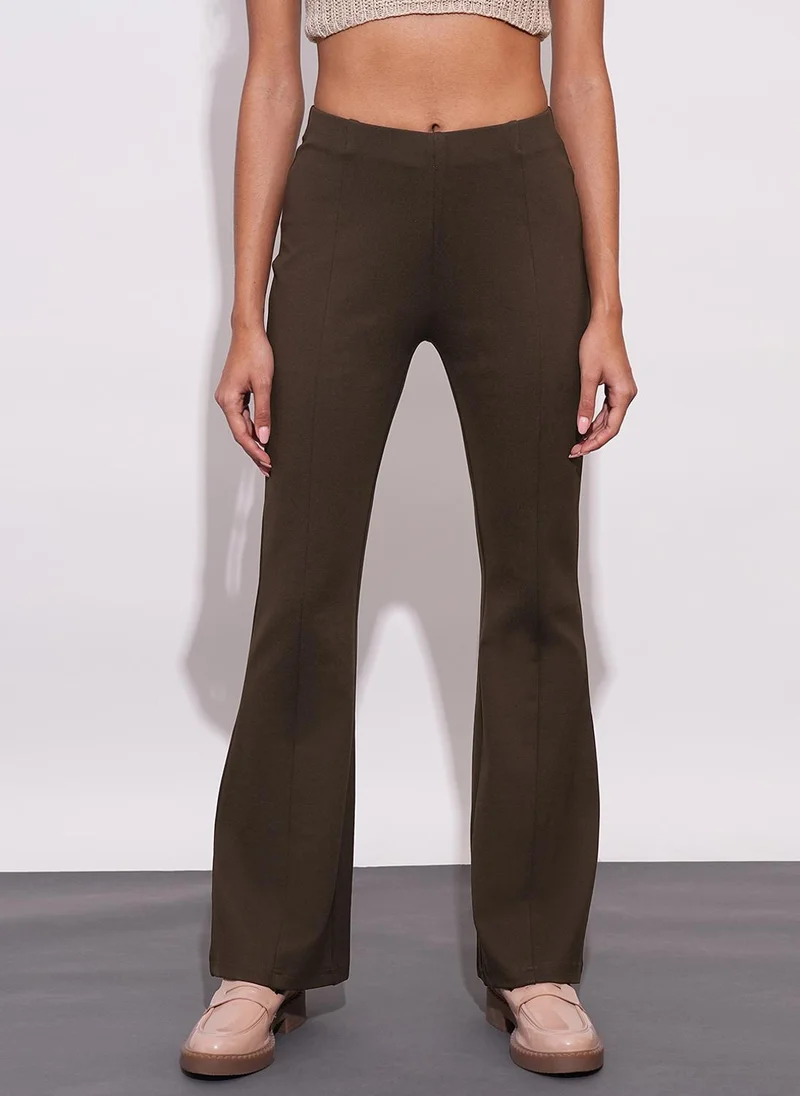 globus Globus Women Stretchable Mid-Rise Workwear Bootcut Treggings